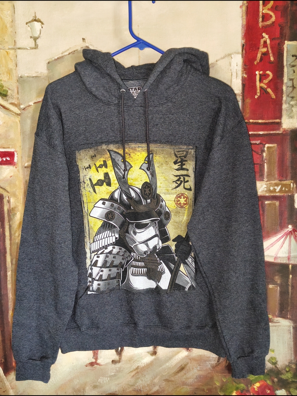 Star Wars Dark Gray Hoodie with Samurai Stormtrooper Graphic
